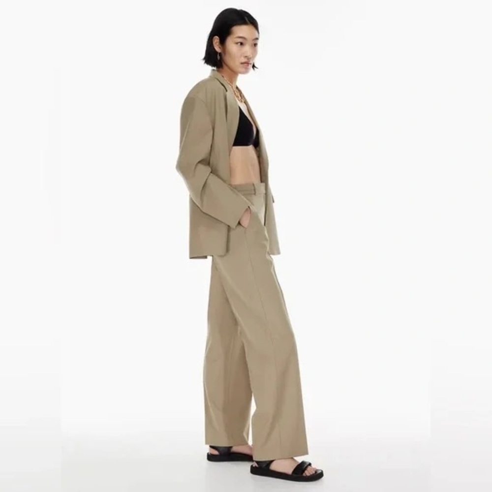 Babaton Agency Pants in Taupe Beige